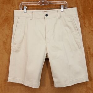 HUGO BOSS Chino Shorts Mens 34 Tan Flat Front Stretch 10" DARIK $98